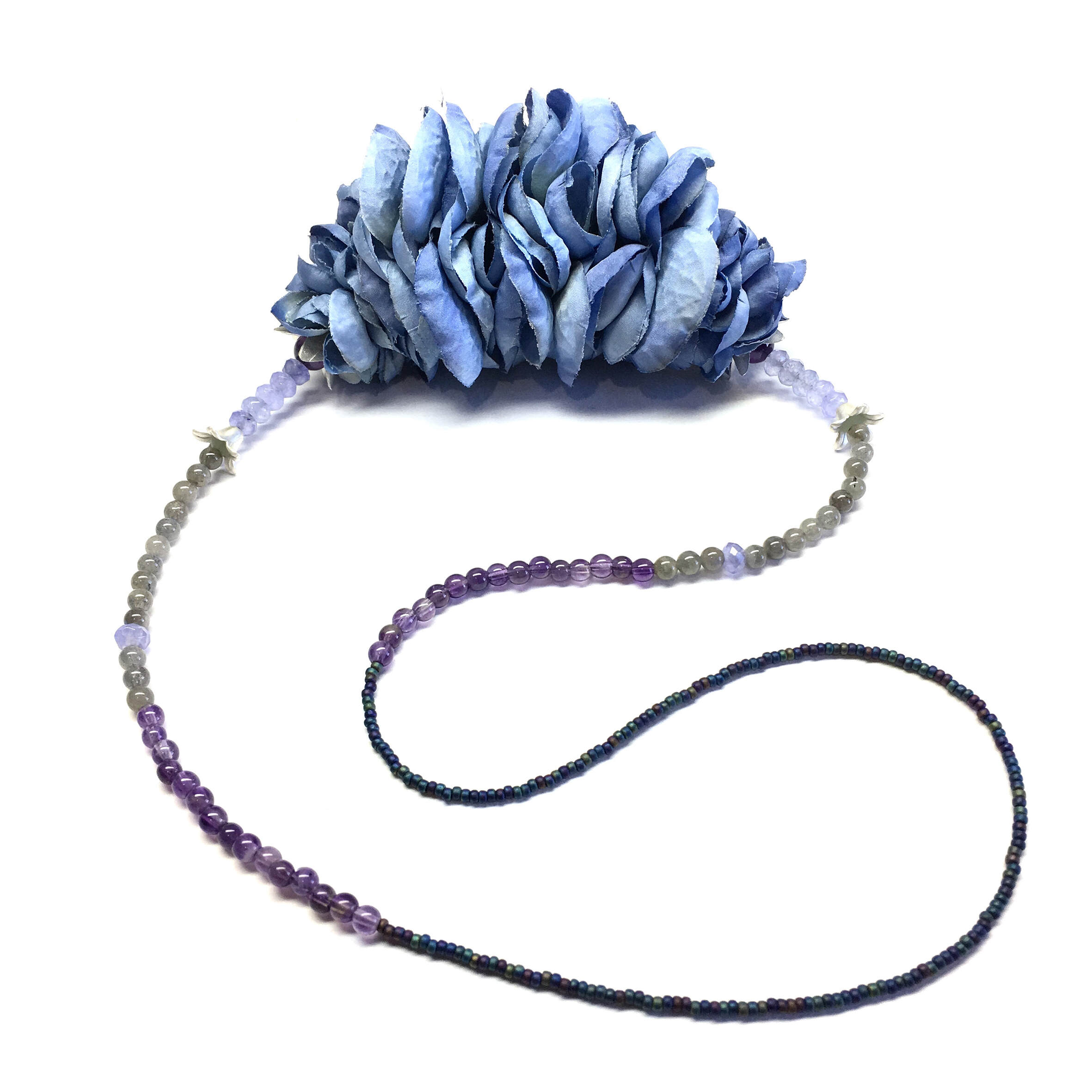 deconstructed hydrangea neckpiece
