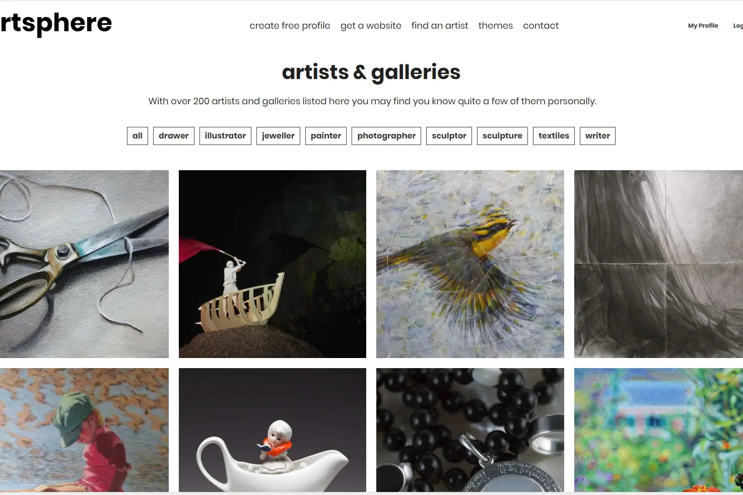 Artist Directory Page