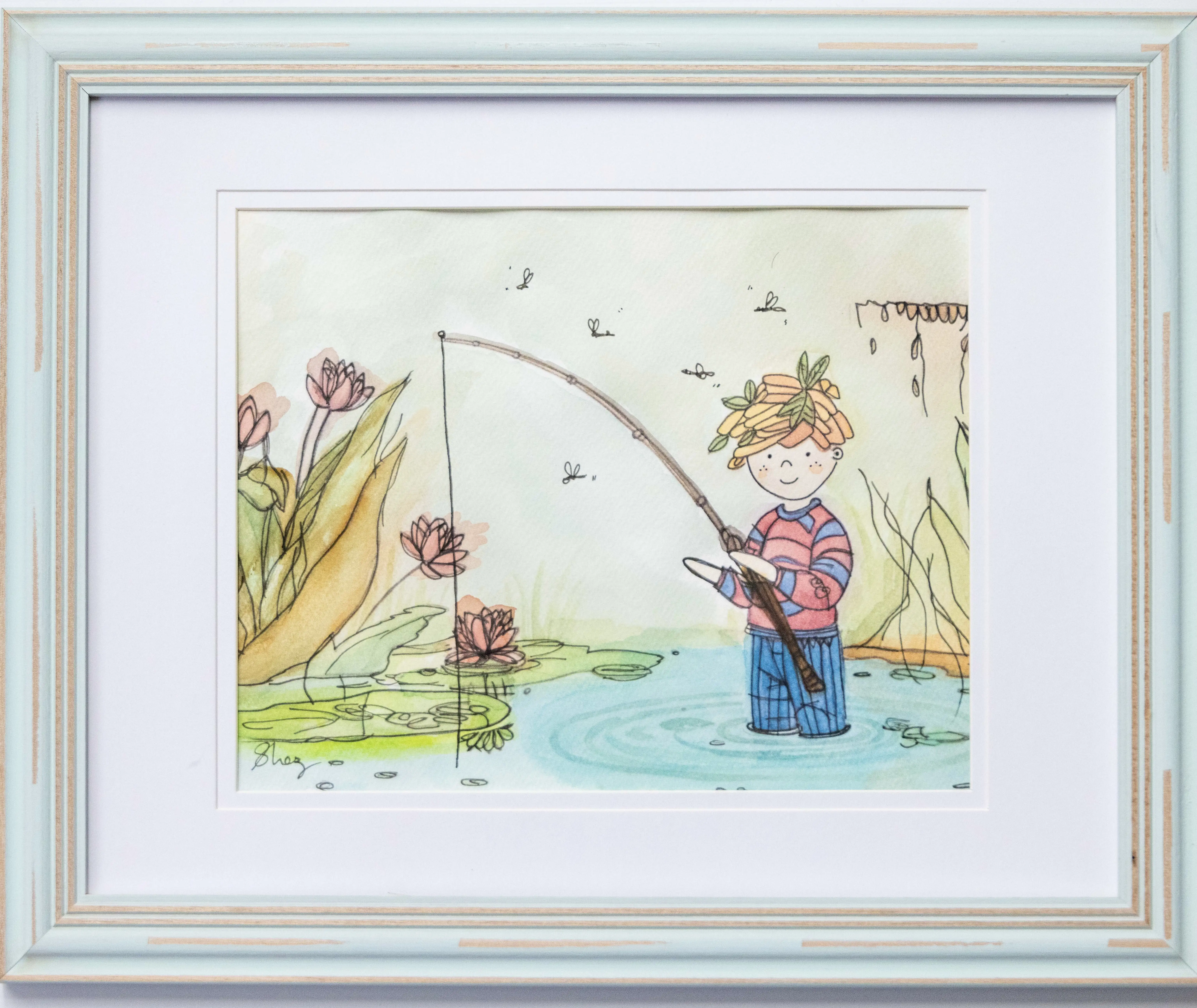 Fly_fishing_Watercolour_Ink_42x33cm_$55