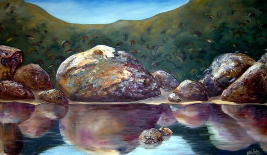 Pearly Rock Reflections
