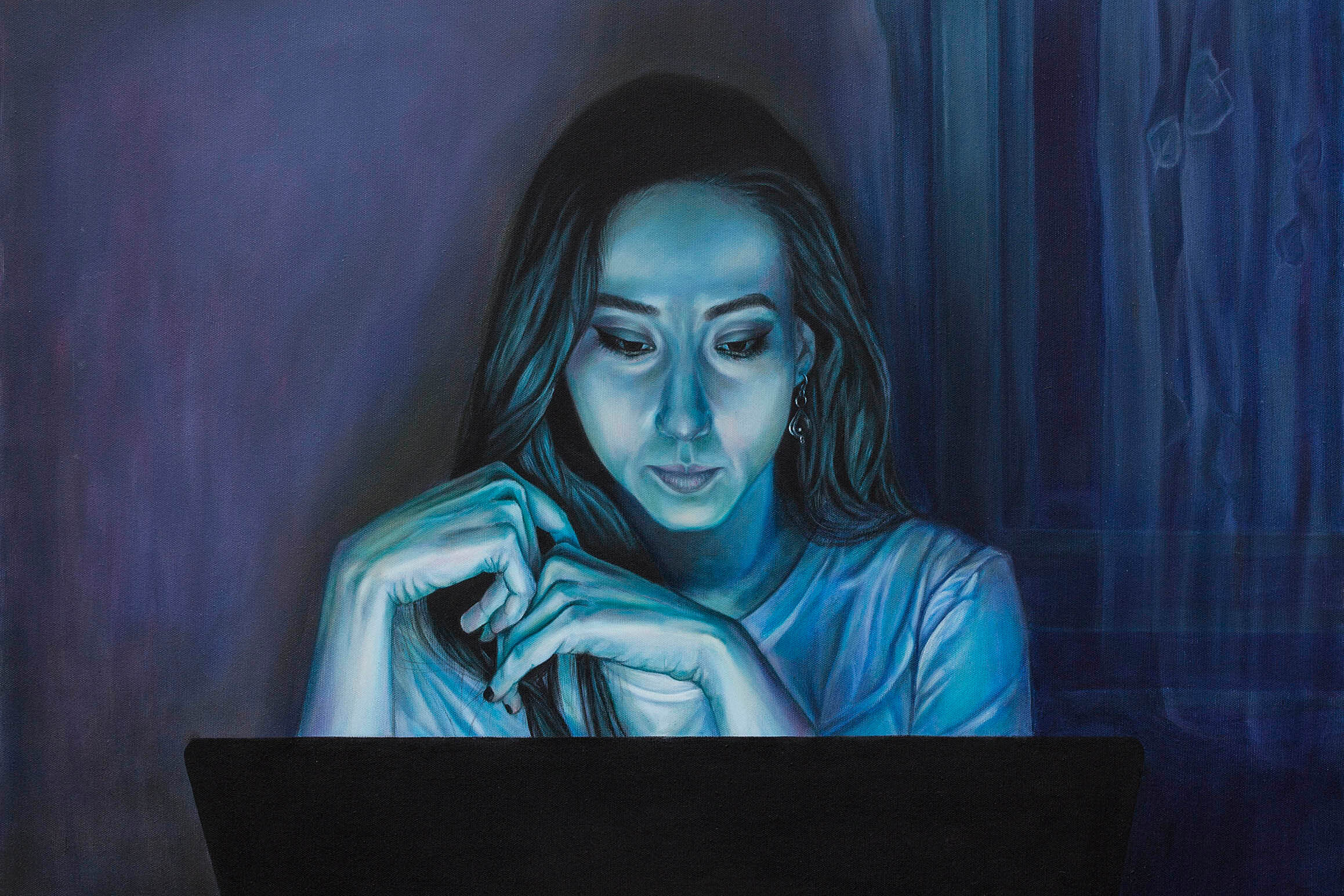 Ivan Milenkovic-Laptop Light2-Oil on canvas-100x70cm-2015-USD4000