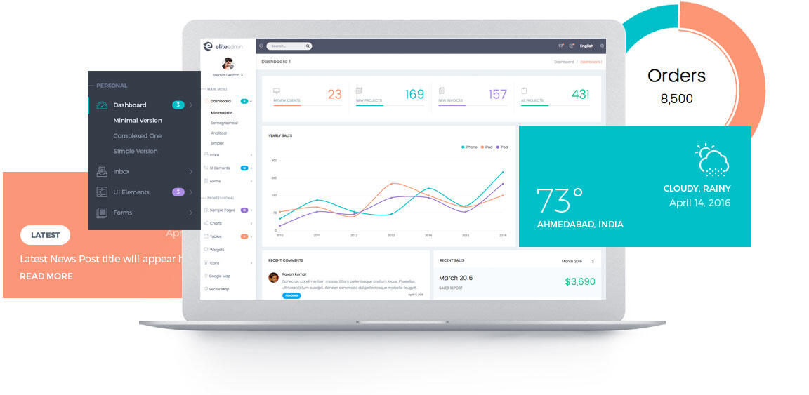 sample admin colurs