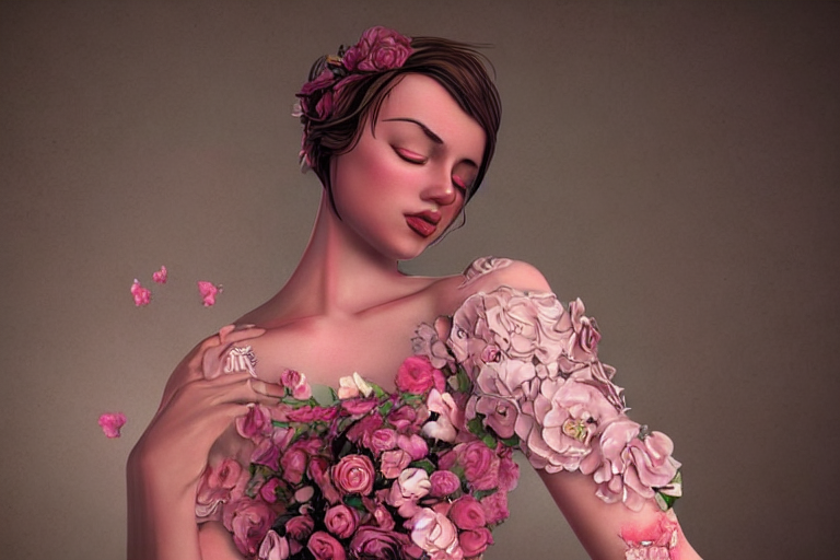 1 - beautiful woman in soft pink dress with blue e