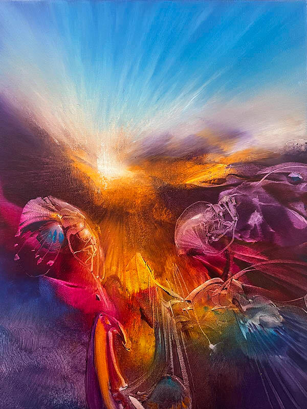 Vjekoslav Nemesh MY LITTLE MIRACLE 2022 oil on canvas 40 X 30 cm