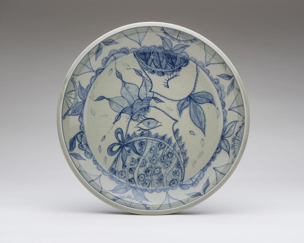 'Bird 'series - celadon/cobalt by Adriana Christianson