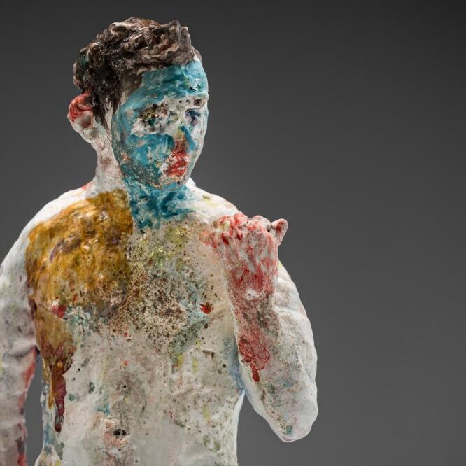 statue, male nude, detail by Stephen Benwell