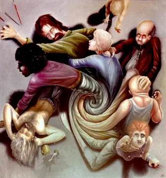 5.  Down The Drain - 153 x 153cm - Oil on Stretched Canvas