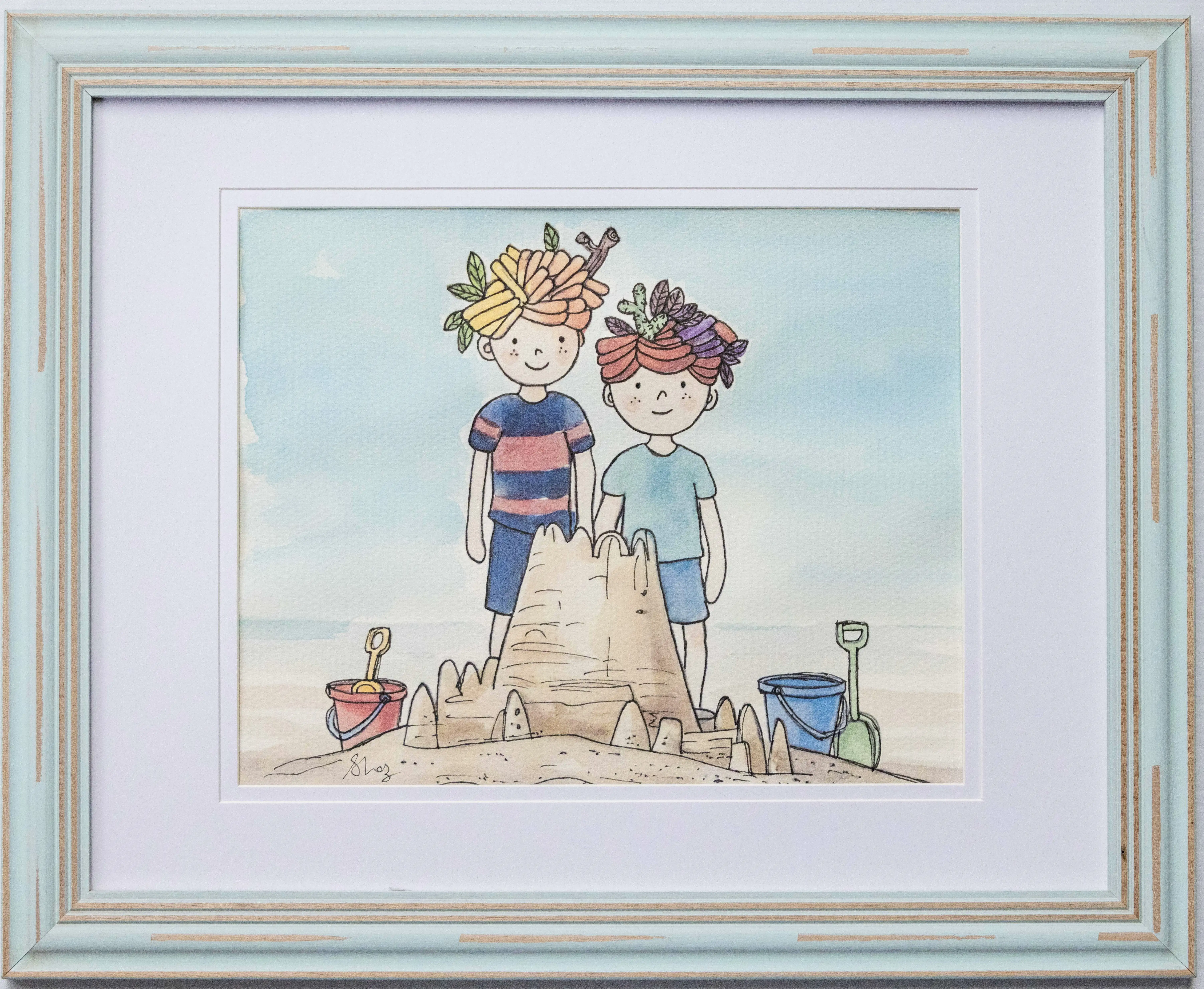 Beach_boys_Watercolour_Ink_42x33cm_$55