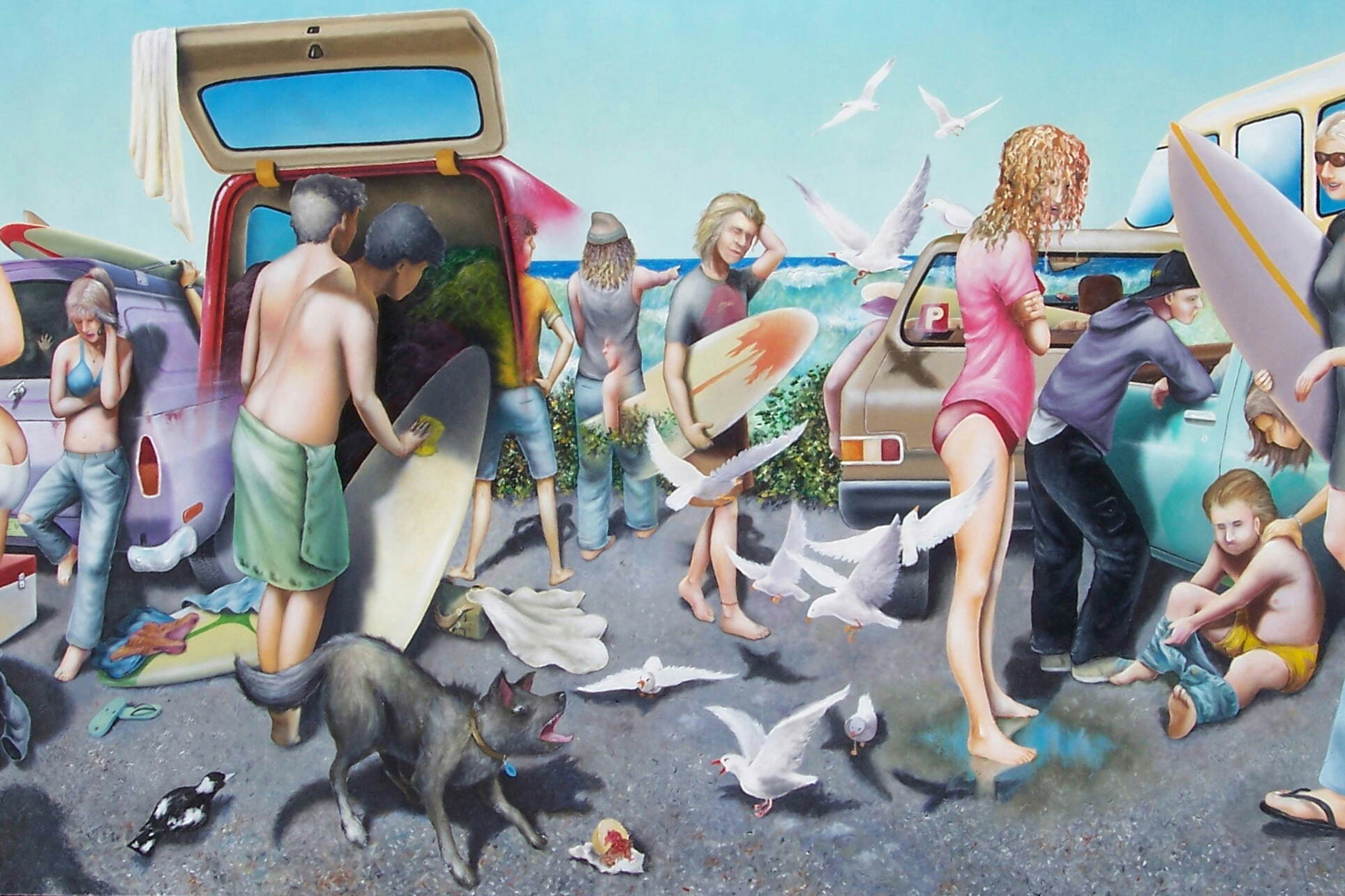 4A.  Shark Biscuits - 168cm x 89cm - Oil on Stretched Canvas