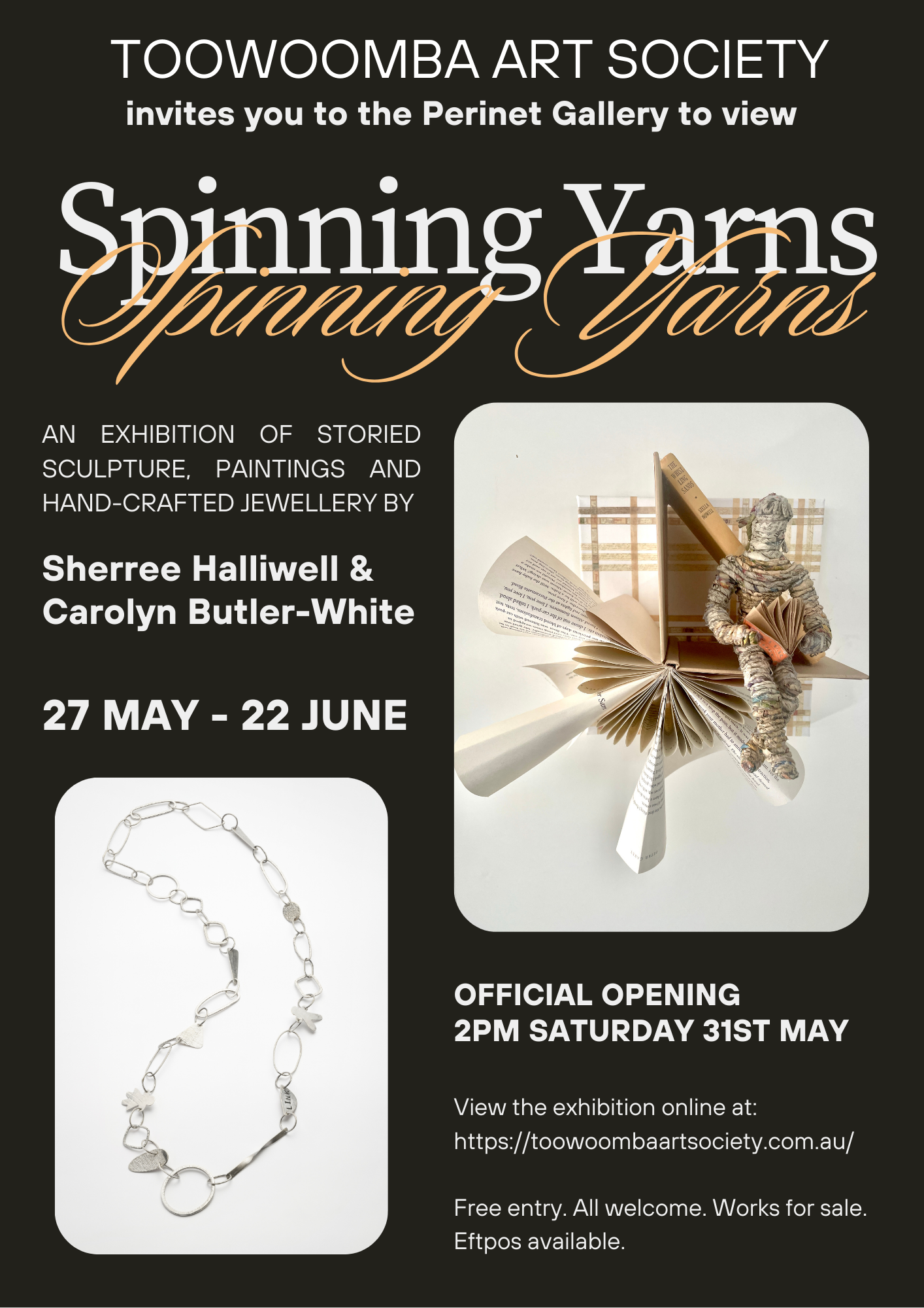 Spinning Yarns Art Exhibition Event Poster