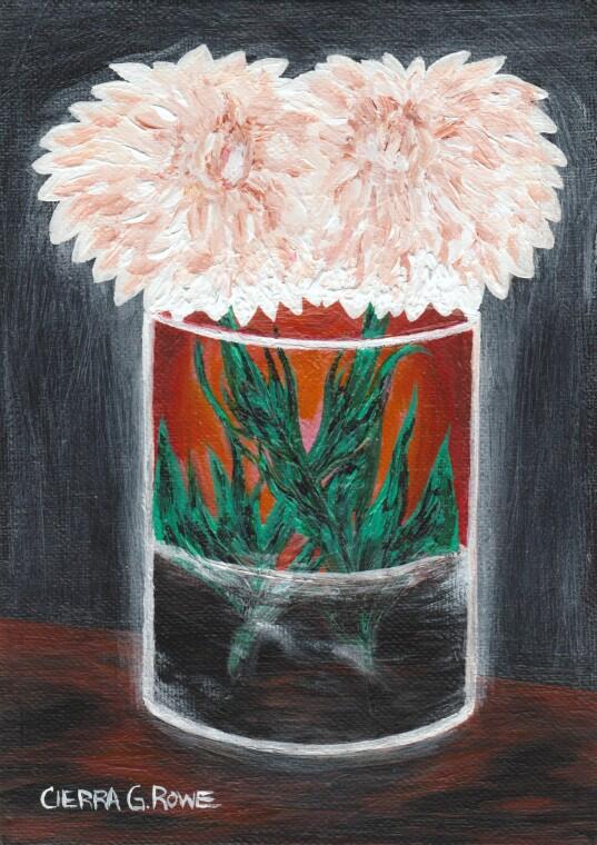 'Chemistry'_ 2024_painting_acrylic_expressionist_floral_13x18cm_- © Cierra G (1)