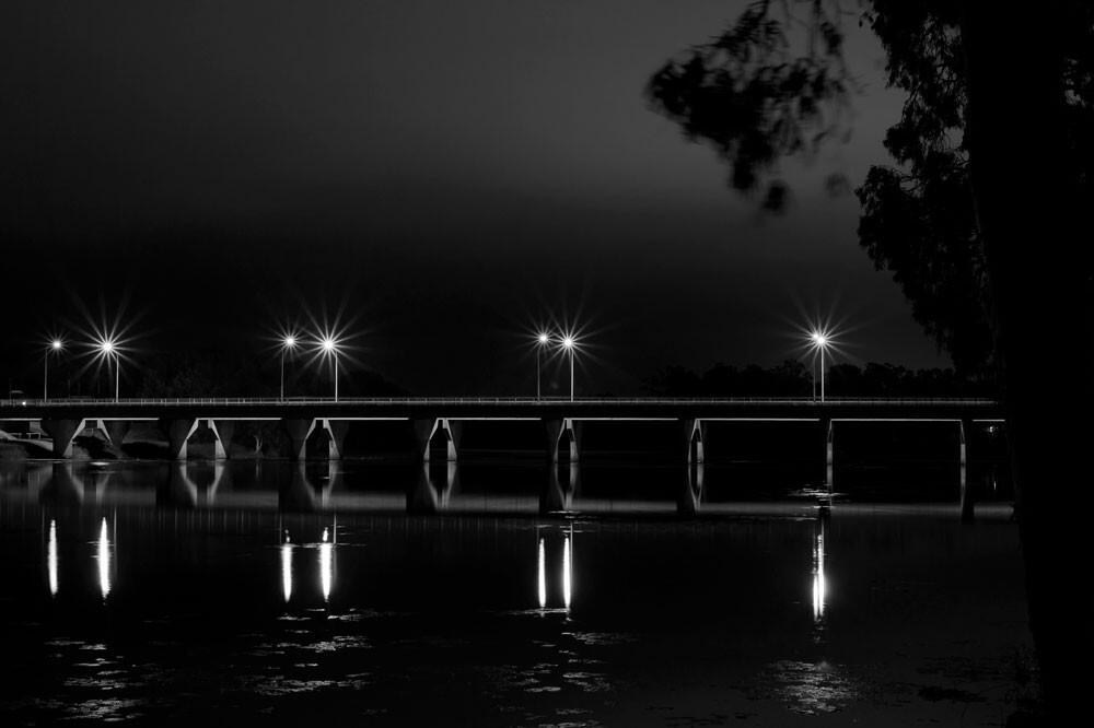 Nathan St Bridge 10pm by Neil Binnie