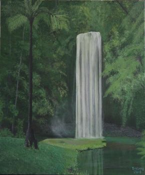 Queensland Tropical Waterfall Painting  ( Millaa Millaa Falls)