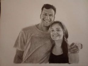 couple portrait sketch