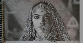 deepika padukone pencil sketch