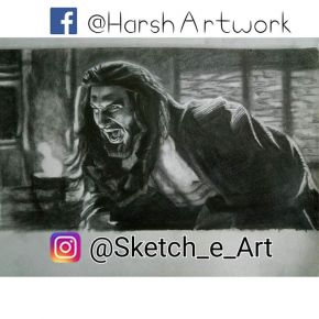 pencil sketch of khilji