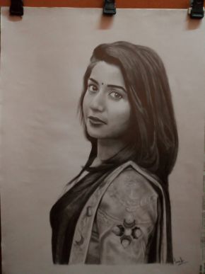 pencil portrait of girl