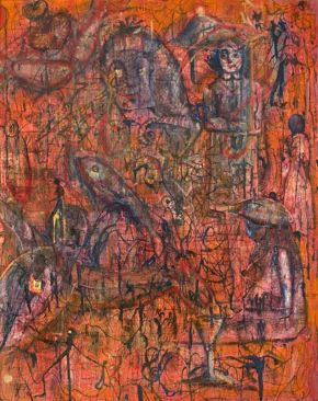 Hengameh Abedin-Life Is Complicated-Oil and Acrylic Painting on Canvas-70x100cm-2005-USD350