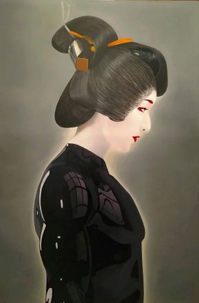 Pasquale Pacelli-Cyborg Geisha-Oil on Canvas-80x120cm-2019