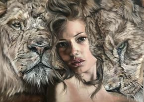 Valentina Andrees-Queen of Lions-Oil on Canvas-140x100cm-2019-EUR5500