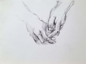 Hand study, Shelley Hall