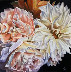 Fleurs Parfaites 76 x 76 oil on canvas