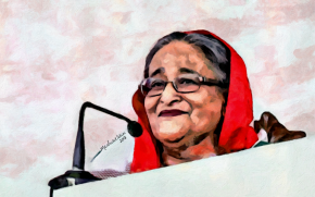 Sheikh Hasina - a leader with courage and vision by Artist Saidul Islam