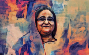 Sheikh Hasina - daughter of the father of the nation by Artist Saidul Islam