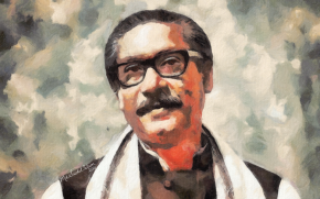 Portrait Of Bangabandhu Sheikh Mujibur Rahman  by Artist Saidul Islam