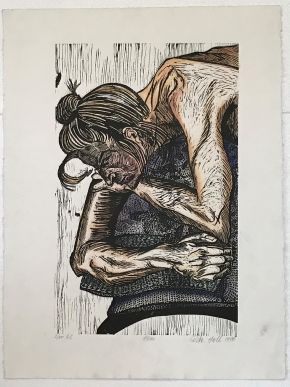 12. Annie 1990 Hand coloured Woodcut 76 x 57.5cm