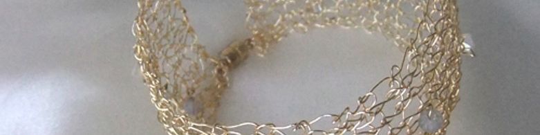 Woven gold wire and crystal
