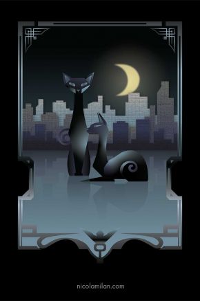 Art Deco Cats - Nicola Milan Art (1)