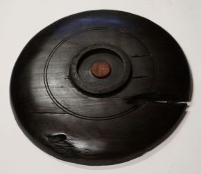 Ancient redgum platter #2 back by Malcolm Bird