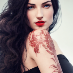 0 - Beautiful woman with long wavy dark hair and s
