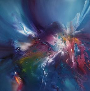 Vjekoslav Nemesh  MADAM BUTTERFLY 2021 oil on canvas 51 x 51 cm
