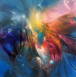Vjekoslav Nemesh ANGELS HEART 2020 oil on canvas 50 x 50 cm