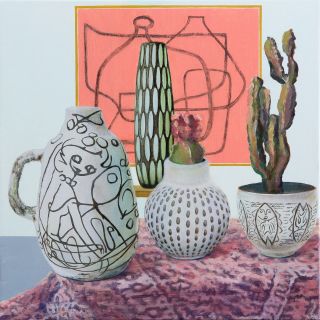 Double Still Life with Cacti by Toni Walker