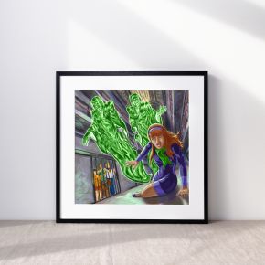 Giggling Green Ghosts From Scooby Doo in a Frame