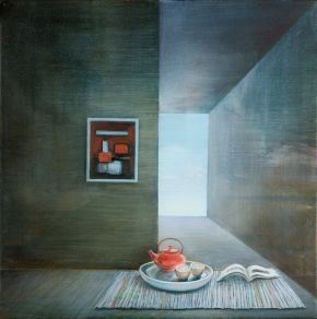 Interior with Teapot and View by Toni Walker