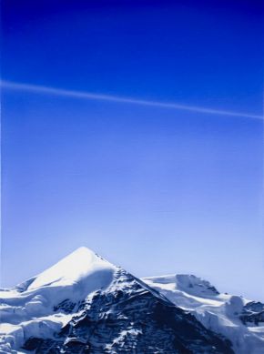 The Jungfrau with contrail by Tony Lloyd