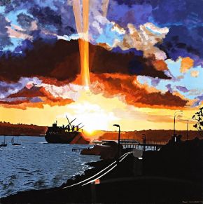 The lights of the harbour by Tony Sowersby