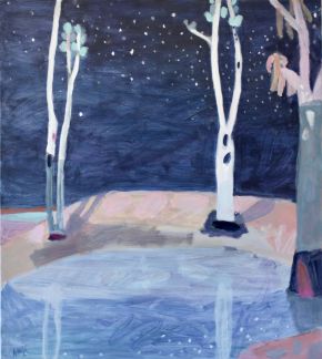 Night Lagoon with Tall Trees by Wendy McDonald