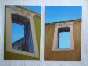 Windows Kalamoti, Greece.  Oil on canvas